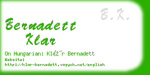 bernadett klar business card